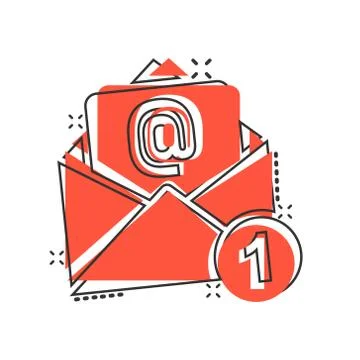 Mail envelope icon in comic style. Email message vector cartoon illustration  Stock-Illustration