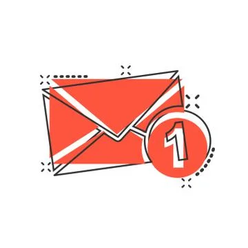 Mail envelope icon in comic style. Email message vector cartoon illustration  Stock Illustration