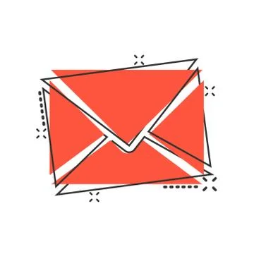 Mail envelope icon in comic style. Email message vector cartoon illustration  Stock-Illustration