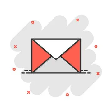 Mail envelope icon in comic style. Email message vector cartoon illustration  Stock-Illustration
