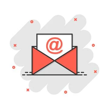 Mail envelope icon in comic style. Email message vector cartoon illustration  Illustrazione stock