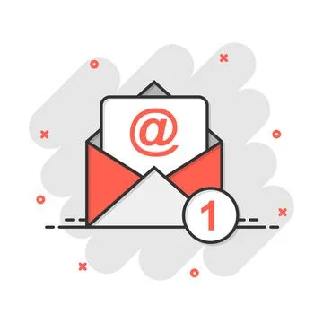 Mail envelope icon in comic style. Email message vector cartoon illustration  Stock-Illustration
