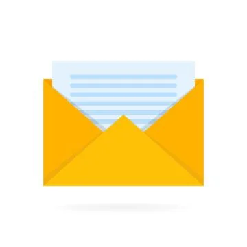 Mail envelope icon with documents. Email send concept vector illustration Stock Illustration