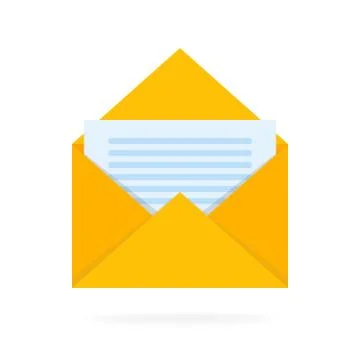 Mail envelope icon with documents. Email send concept vector illustration Stock Illustration