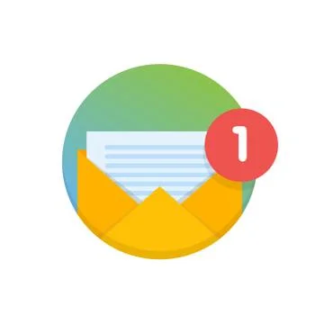 Mail envelope icon with documents. Email send concept vector illustration Stock Illustration