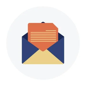 Mail Envelope Icon In Flat Style Stock Illustration