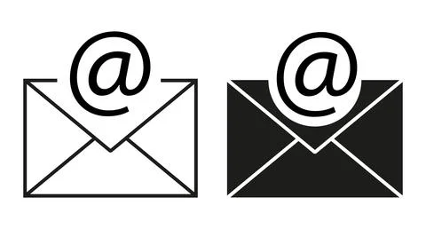 Mail envelope icon in flat style. Email message vector illustration on whit.. Stock Illustration