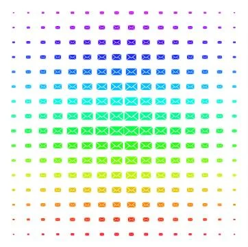 Mail Envelope Icon halftone Spectrum grid 스톡 일러스트