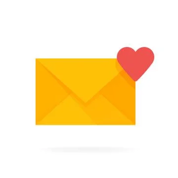 Mail envelope icon with hearts. Email send message concept vector illustratio 库存插图
