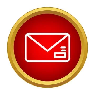 Mail envelope icon representing new message communication Stock Illustration