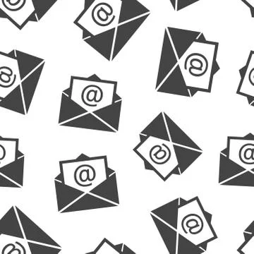 Mail envelope icon seamless pattern background. Business flat vector illustra Stock Illustration