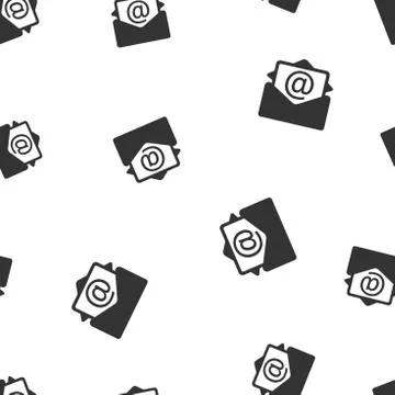 Mail envelope icon seamless pattern background. Business flat vector illustra 스톡 일러스트
