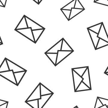 Mail envelope icon seamless pattern background. Email message vector illustra Stock Illustration