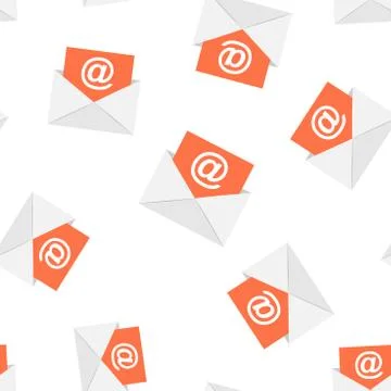 Mail envelope icon seamless pattern background. Email message vector illustra Stock Illustration