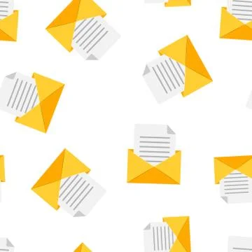 Mail envelope icon seamless pattern background. Email message vector illustra Illustrazione stock