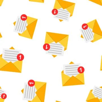 Mail envelope icon seamless pattern background. Email message vector illustra Stock Illustration