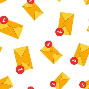 Mail envelope icon seamless pattern background. Email message vector illustra Stock Illustration