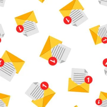 Mail envelope icon seamless pattern background. Email message vector illustra Stock Illustration