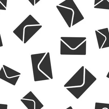 Mail envelope icon seamless pattern background. Receive email letter spam vec イラスト素材