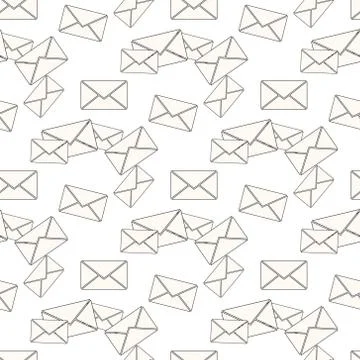 Mail envelope icon seamless pattern background. Email message vector illustra Illustrazione stock