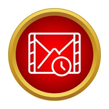 Mail envelope icon showing deadline or delivery time Ilustração Stock