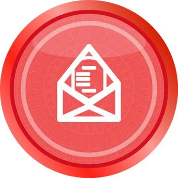 Mail envelope icon web button isolated on white Stock Illustration
