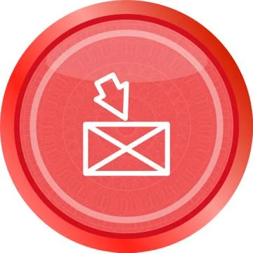 Mail envelope icon web button with map isolated on white Stock Illustration