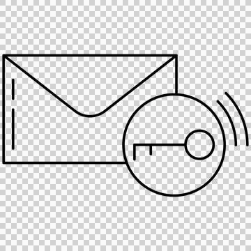 Mail envelope with a key Stock Illustration
