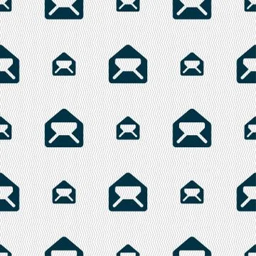 Mail, envelope, letter icon sign. Seamless pattern with geometric texture. Ve イラスト素材