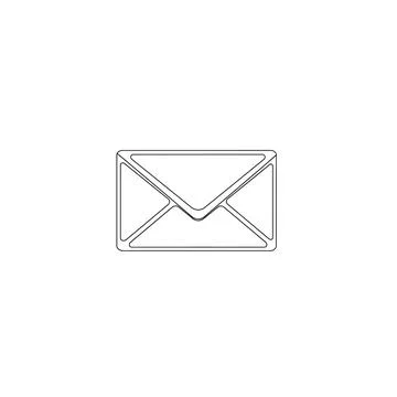 Mail envelope line icon with isolated on a white background Stock Illustration