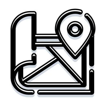 Mail envelope with map location pin icon Stock Illustration