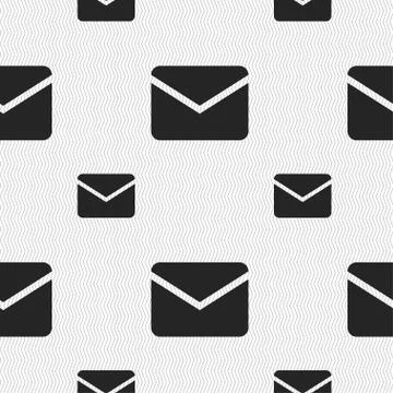 Mail, Envelope, Message icon sign. Seamless pattern with geometric texture. V Stock Illustration
