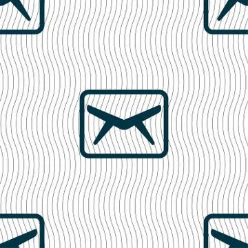 Mail, Envelope, Message icon sign. Seamless pattern with geometric texture. V Stock Illustration