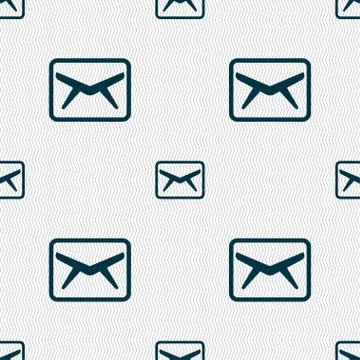 Mail, Envelope, Message icon sign. Seamless pattern with geometric texture. V Stock Illustration