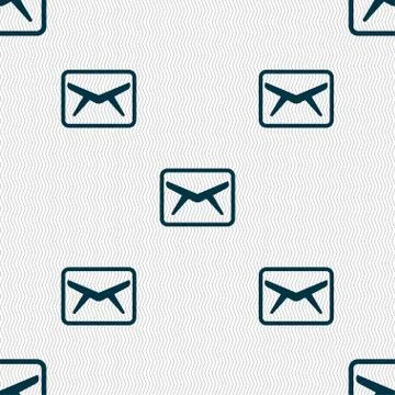 Mail, Envelope, Message icon sign. Seamless pattern with geometric texture. Stock Illustration