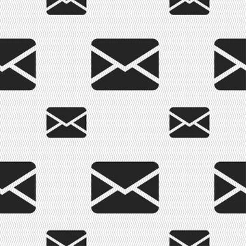 Mail, Envelope, Message icon sign. Seamless pattern with geometric texture. Stock Illustration