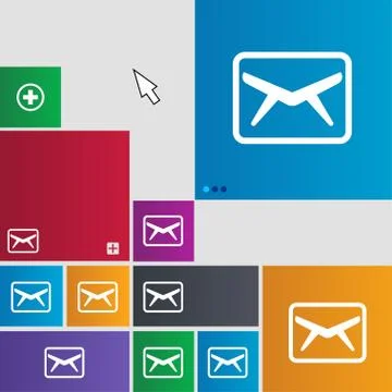 Mail, Envelope, Message icon sign. buttons. Modern interface website buttons wit 스톡 일러스트