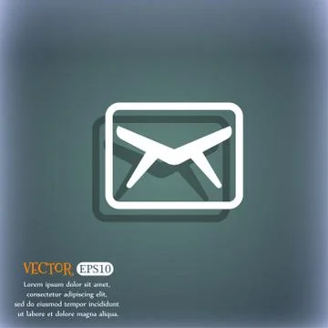 Mail, Envelope, Message icon symbol on the blue-green abstract background wit Stock-Illustration