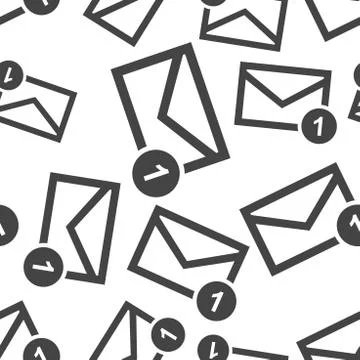 Mail envelope message seamless pattern background icon. Business flat vector  Stock Illustration