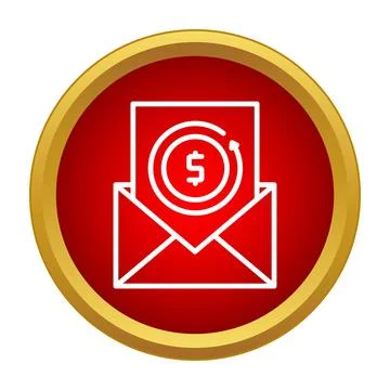 Mail envelope with money return revolving icon Stock Illustration