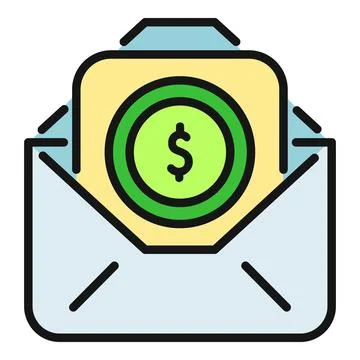 Mail envelope opening with dollar sign payment Stock Illustration