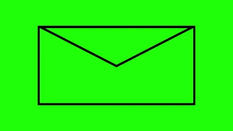 Mail Envelope Outline Animation Green Screen Stock Footage 312410415