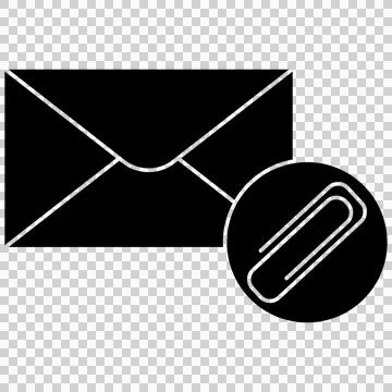Mail envelope with paper clip attachment Stock Illustration