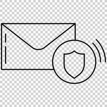 Mail envelope with a protection shield Stock Illustration