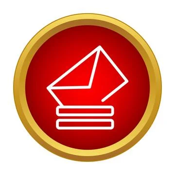 Mail envelope receiving incoming messages round red icon Stock Illustration