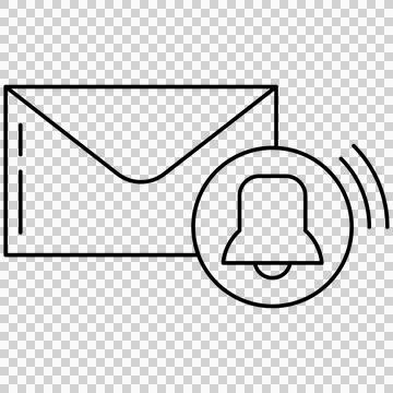 Mail envelope with a ringing notification bell Stock Illustration