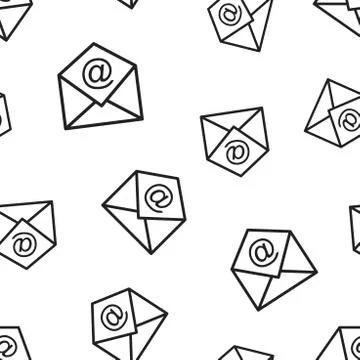Mail envelope seamless pattern background. Business concept vector illustrati Stock Illustration