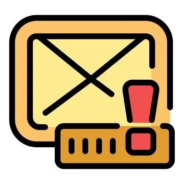 Mail envelope sending error message with progress bar and exclamation mark 스톡 일러스트