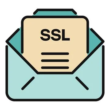 Mail envelope with ssl message promoting security Stockillustratie