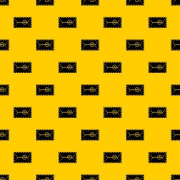 Mail envelope with a stamp pattern Illustrazione stock